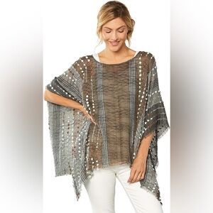 Demdaco Textured Bohemian One Size Fits Most Poncho Shawl